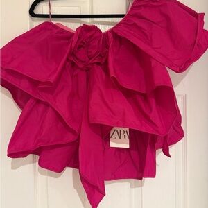 Zara Fuchsia Asymmetrical Skirt